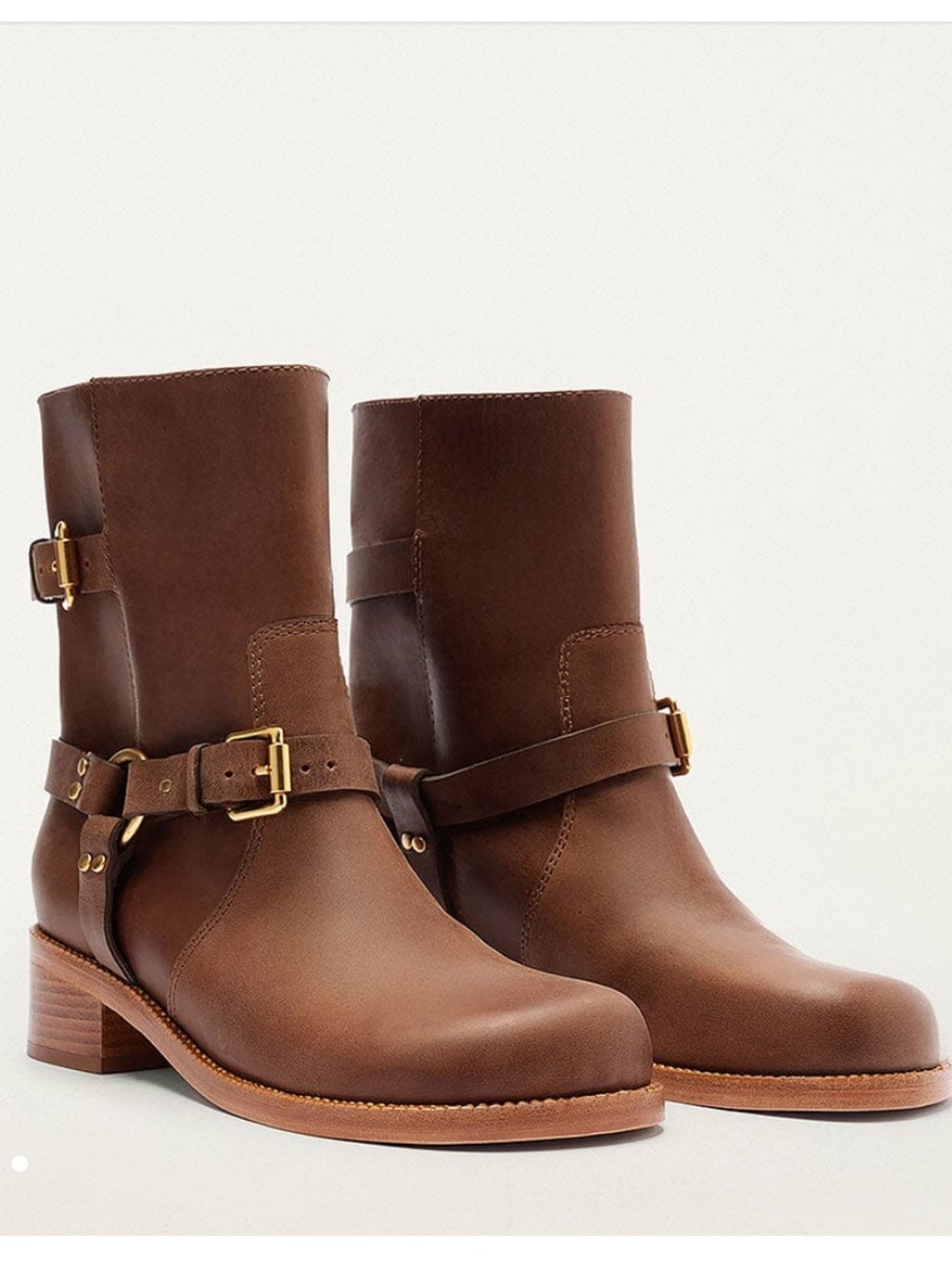 Farm Rio Distressed Leather Brown Ankle Boots